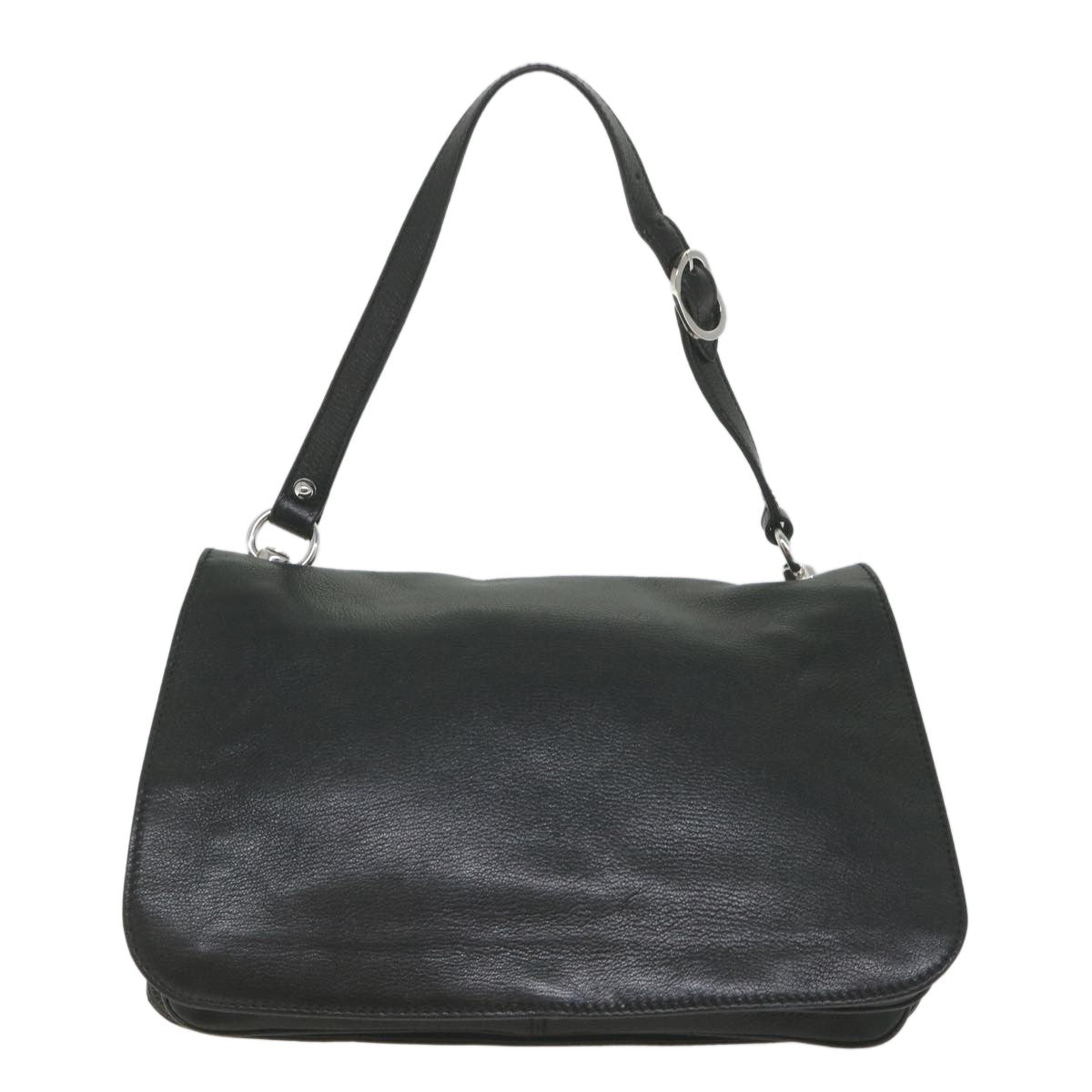 Gucci Blondie Flap Leather Black Leather Shoulder Bag Bag (Pre-Owned)