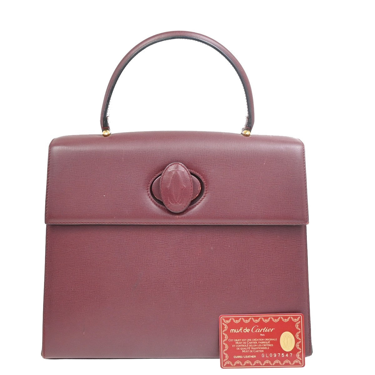Cartier Must De Cartier Leather Burgundy Leather Handbag (Pre-Owned)