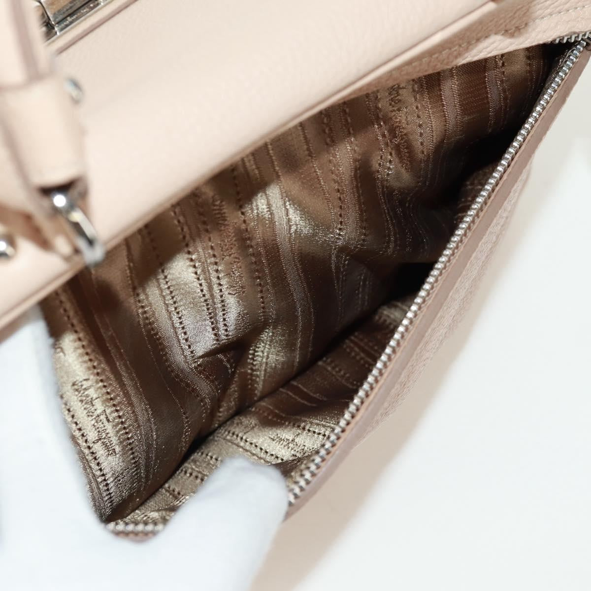 Salvatore Ferragamo Sofia Satchel Grainy Leather Beige Leather Handbag (Pre-Owned)