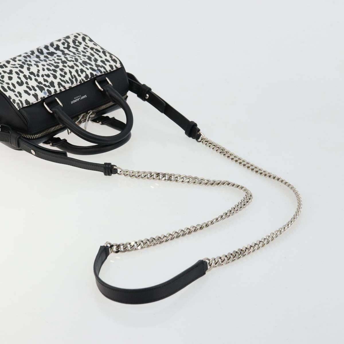 Saint Laurent Classic Baby Duffle Printed Leather Black Leather Handbag (Pre-Owned)