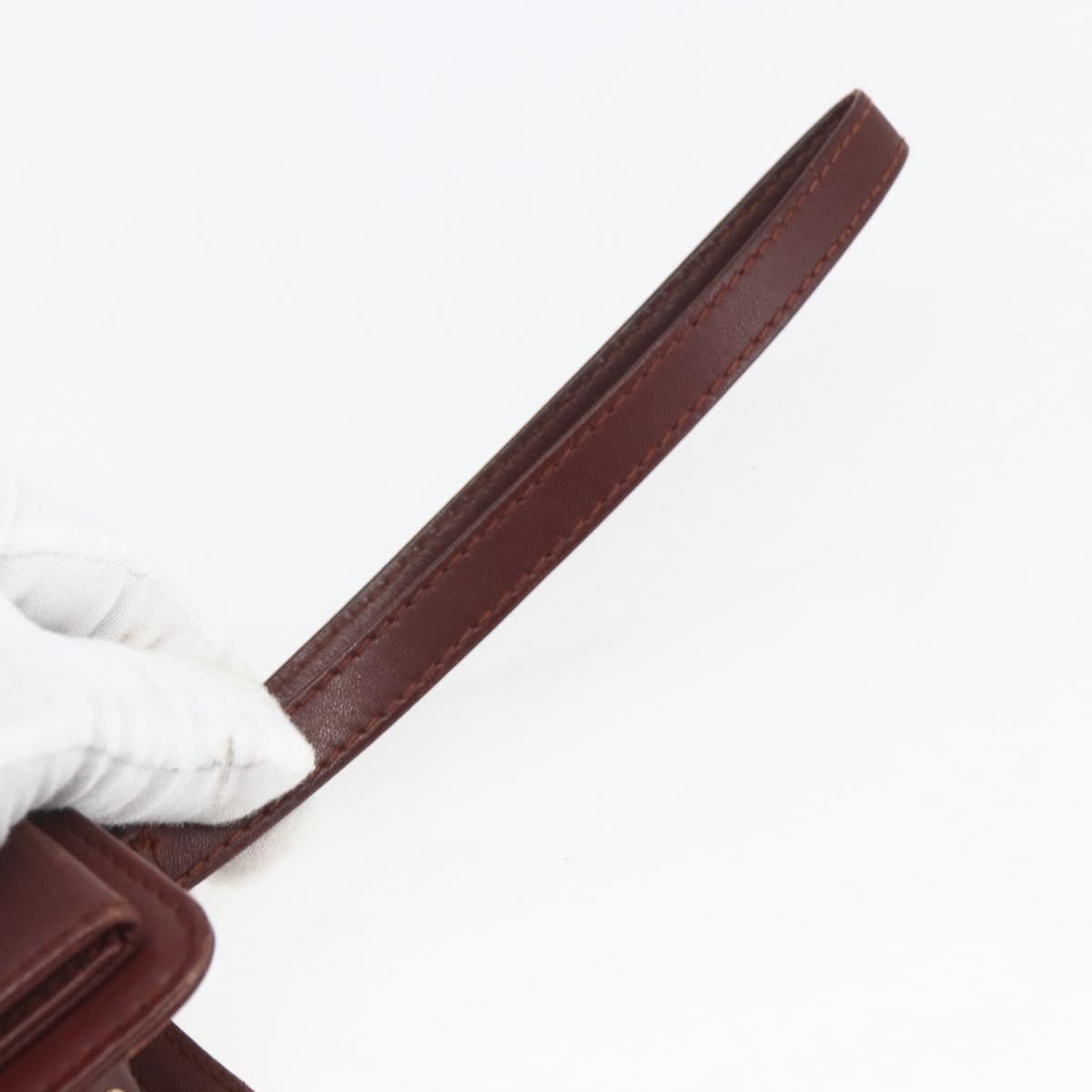 Cartier Must De Cartier Clutch Leather Burgundy Leather Clutche & Pouche Bag (Pre-Owned)
