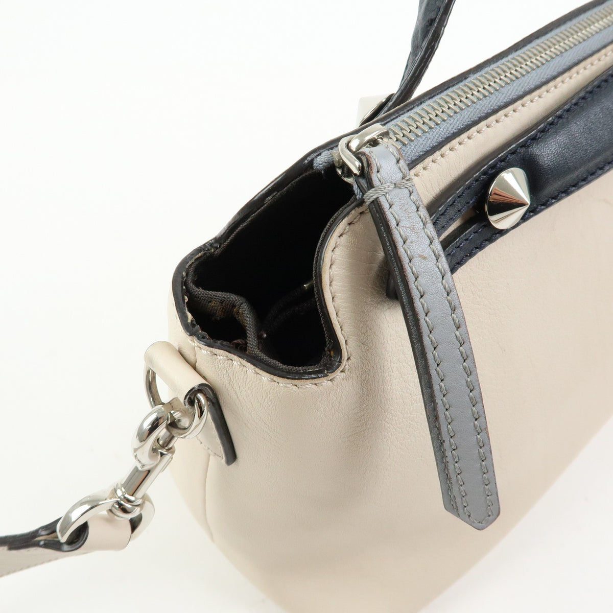 Fendi Selleria By The Way Satchel Leather Neutral Leather Handbag (Pre-Owned)