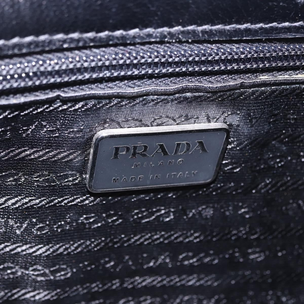 Prada Chain Shoulder Leather Black Leather Shoulder Bag Bag (Pre-Owned)