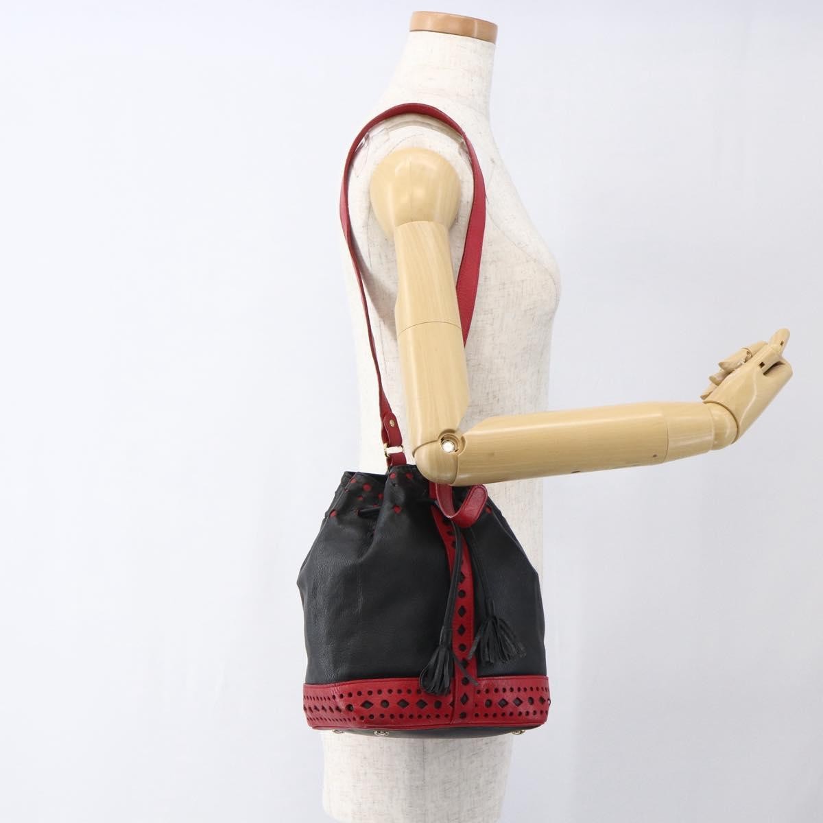 Saint Laurent Vintage Leather Black Leather Shoulder Bag Bag (Pre-Owned)