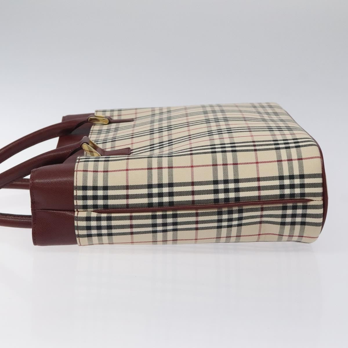Burberry Nova Check Tote Canvas And Leather Beige Canvas Tote Bag Bag (Pre-Owned)