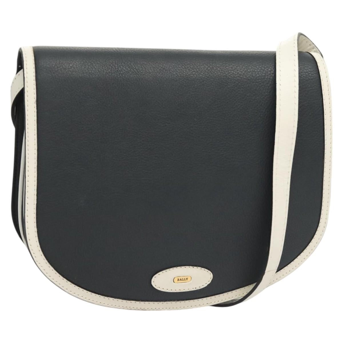 Bally Vintage Leather Navy Leather Handbag (Pre-Owned)
