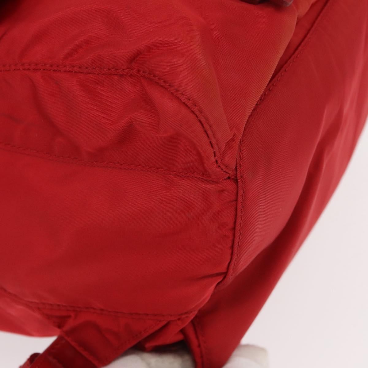 Prada Double Front Pocket Tessuto Red Nylon Backpack Bag (Pre-Owned)
