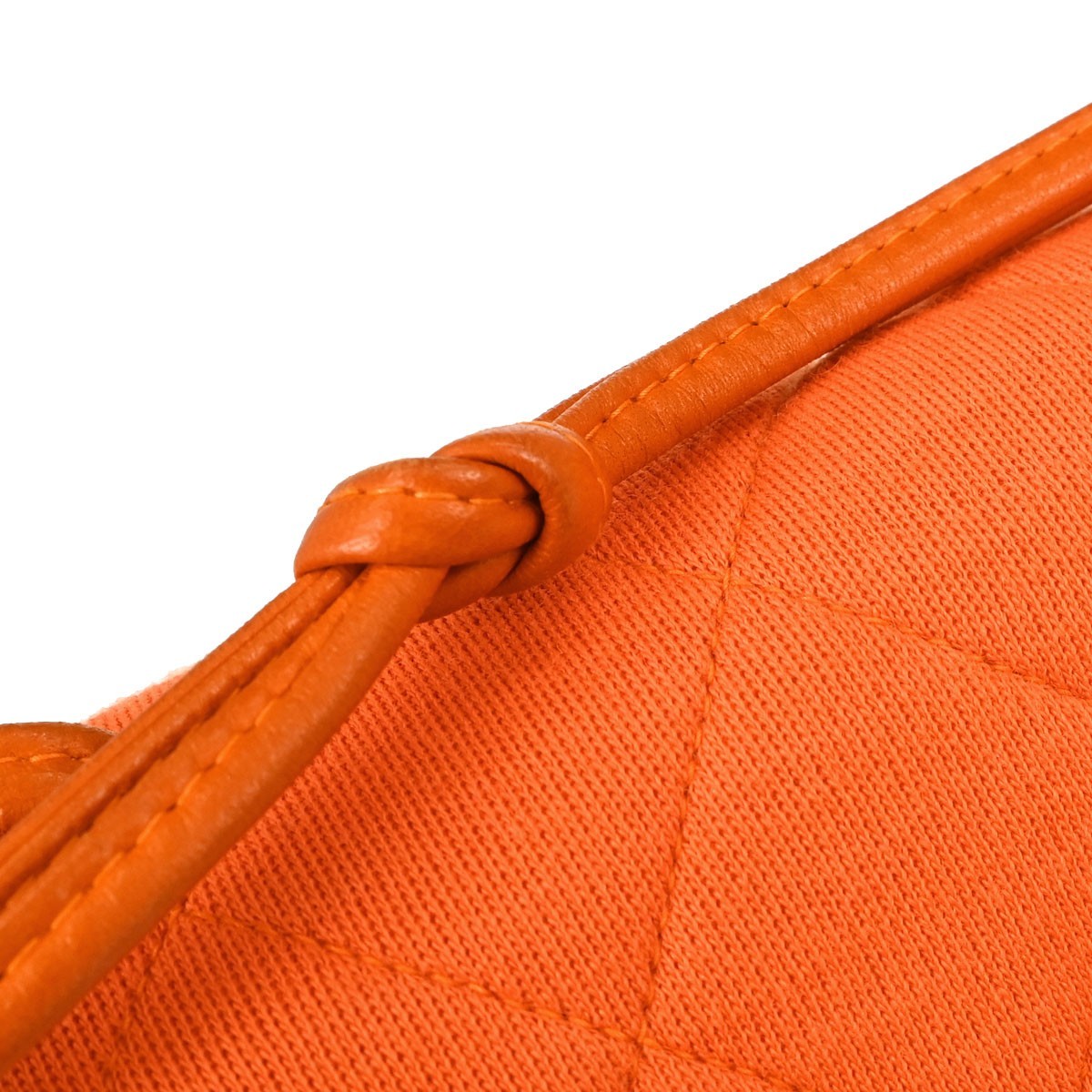 Chanel Shopping Quilted Knit Pluto Glitter Orange Cloth Handbag (Pre-Owned)