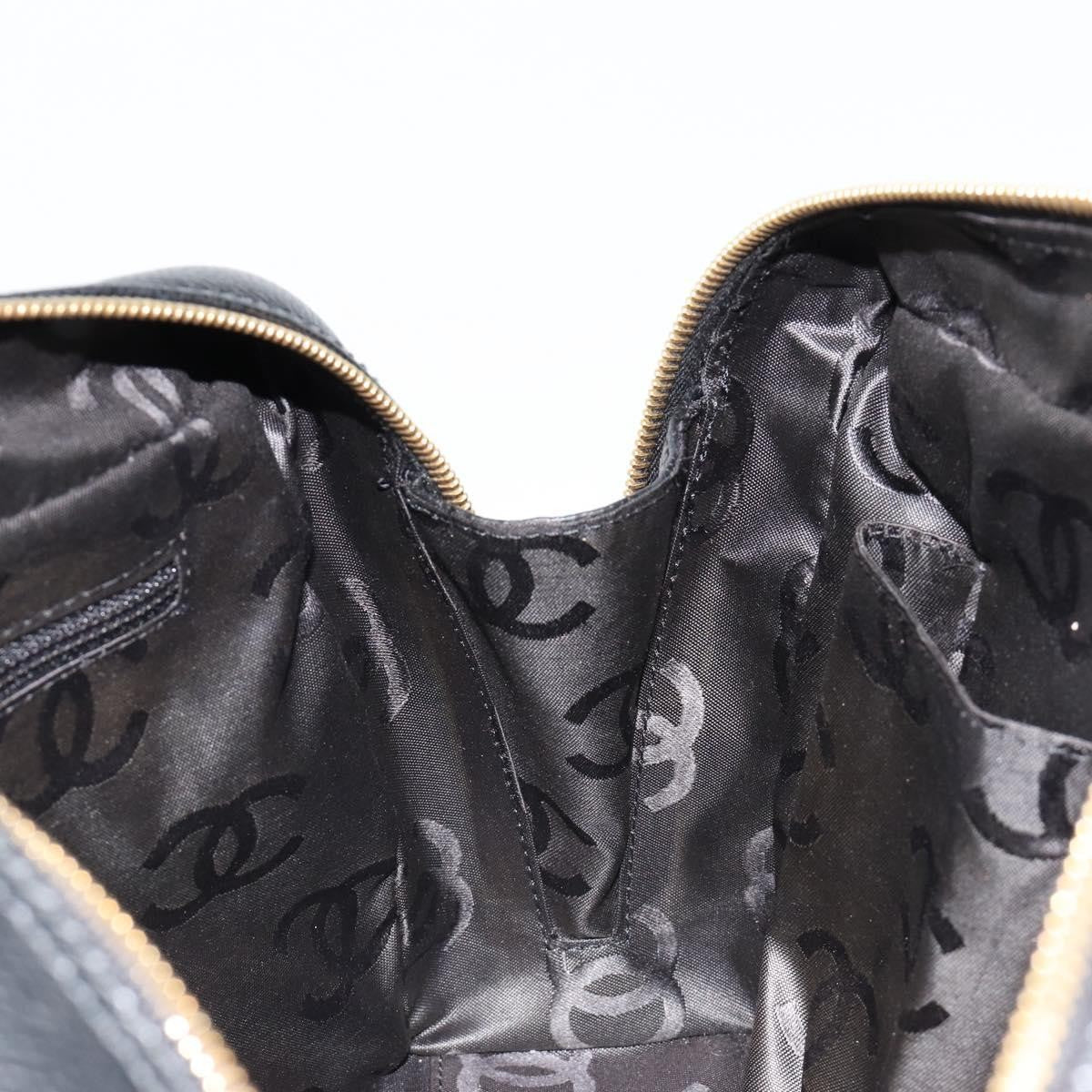 Chanel Coco Mark Leather Black Leather Shoulder Bag Bag (Pre-Owned)