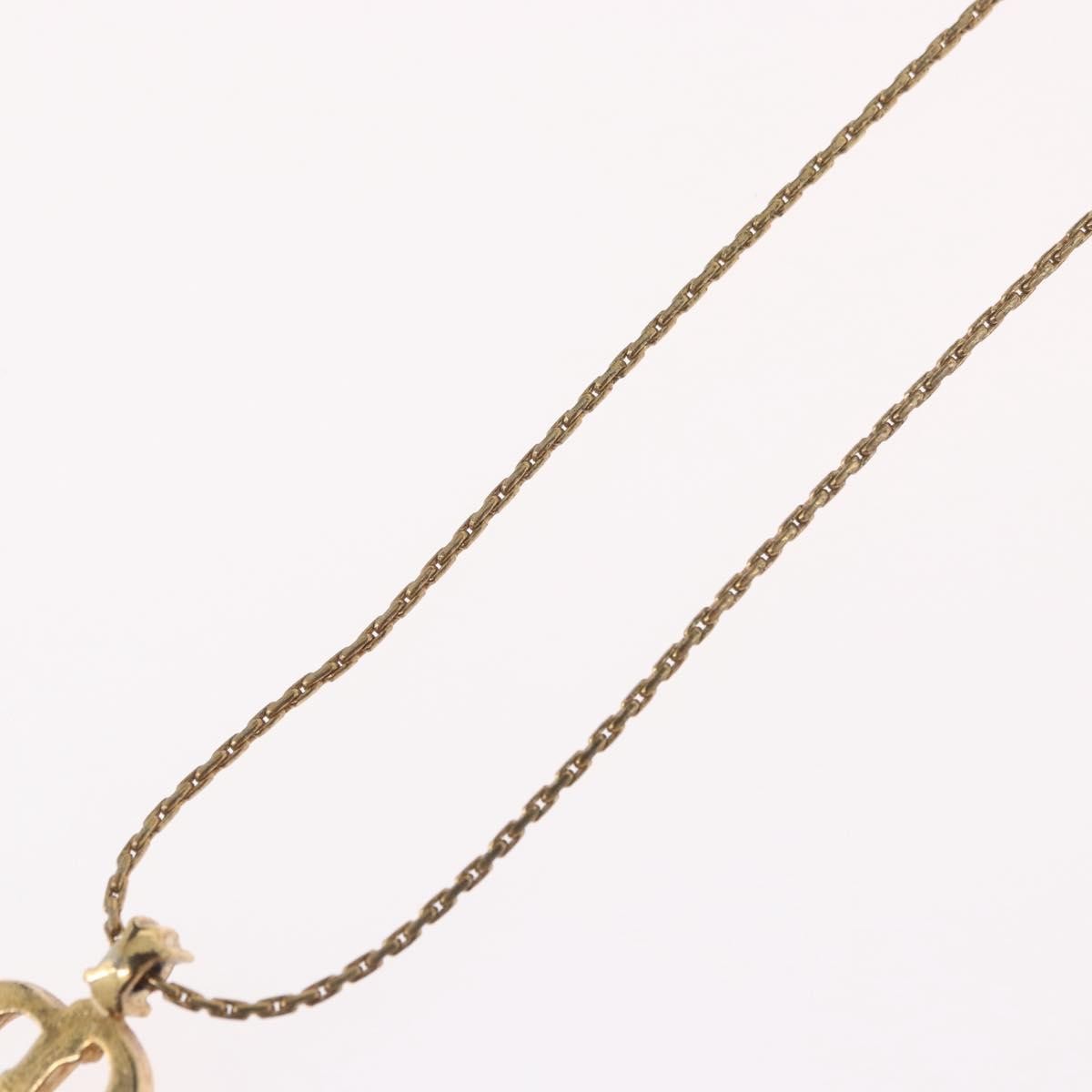 Christian Dior Cd Pendant Metal And Crystals Gold Metal Necklace Jewelry (Pre-Owned)