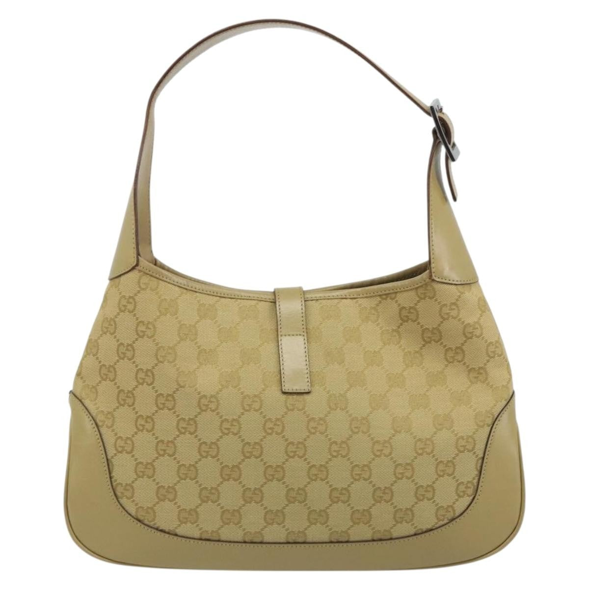Gucci Web Jackie O Hobo Gg Canvas Beige Canvas Shoulder Bag Bag (Pre-Owned)