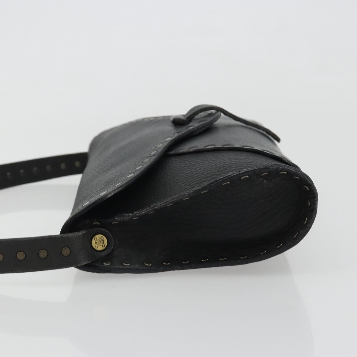 Gucci Shoulder Leather Black Leather Shoulder Bag Bag (Pre-Owned)