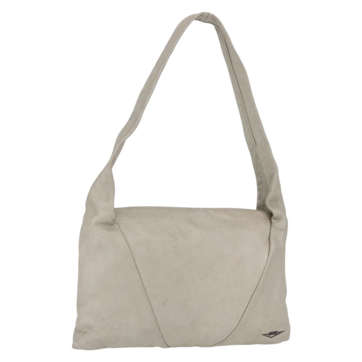 Bottega Veneta Shoulder Leather Gray Leather Shoulder Bag Bag (Pre-Owned)