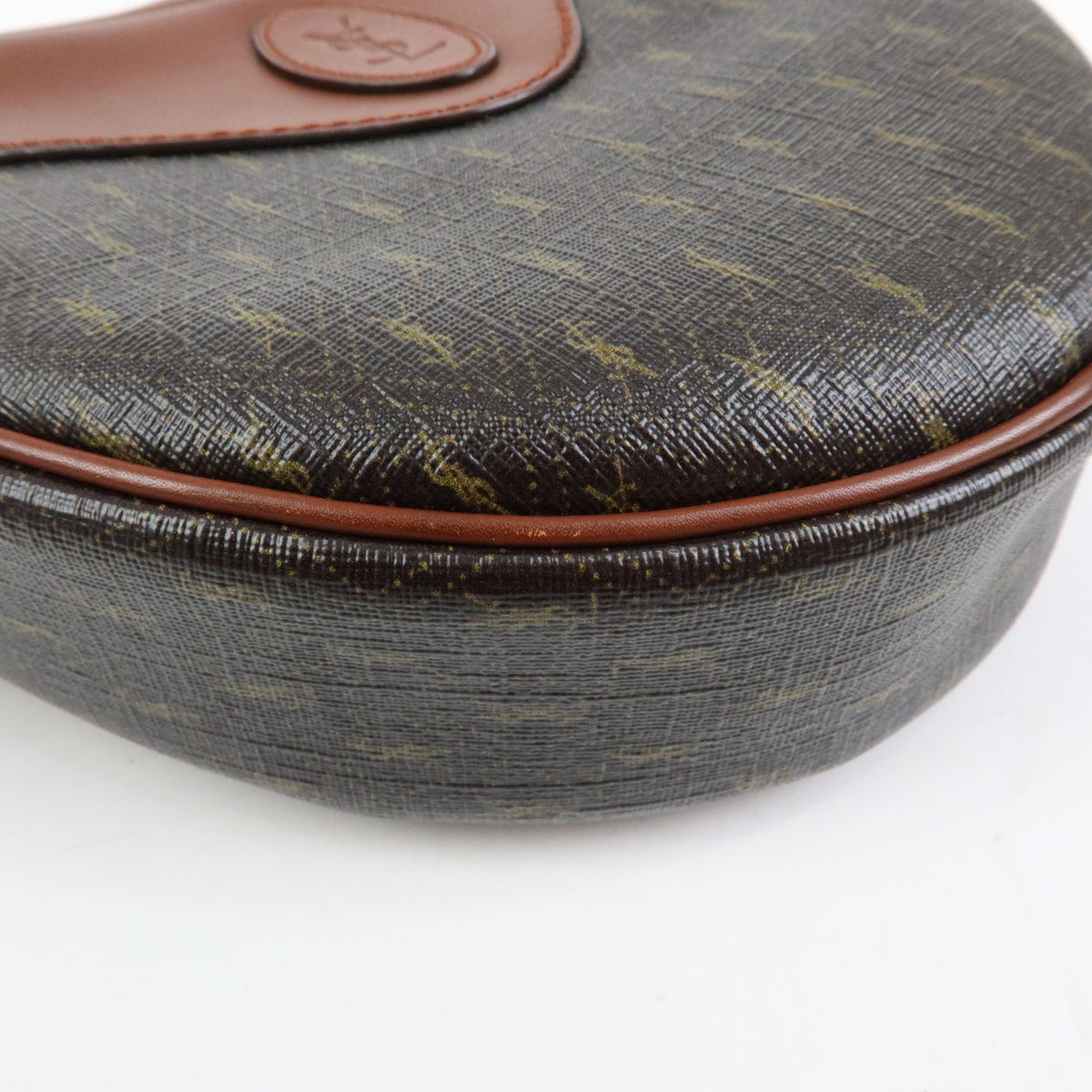 Saint Laurent Le Monogramme Coeur Monogram All Over Coated Canvas And Leather Brown Canvas Handbag (Pre-Owned)