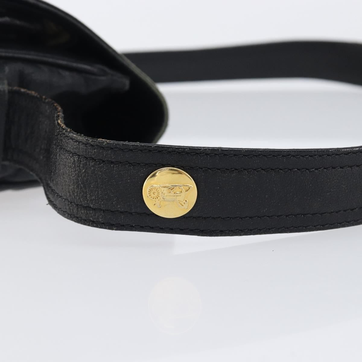 Celine Shoulder Leather Black Leather Shoulder Bag Bag (Pre-Owned)