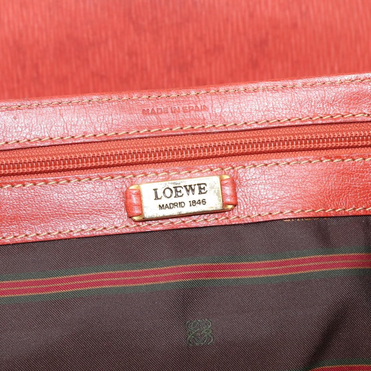 Loewe Vintage Velazquez Top Handle Leather Orange Leather Handbag (Pre-Owned)