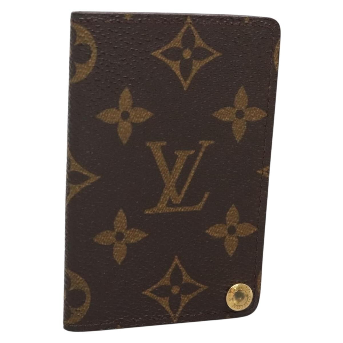 Louis Vuitton Porte Cartes Pression Card Case Monogram Canvas Brown Canvas Card Holders Accessory (Pre-Owned)