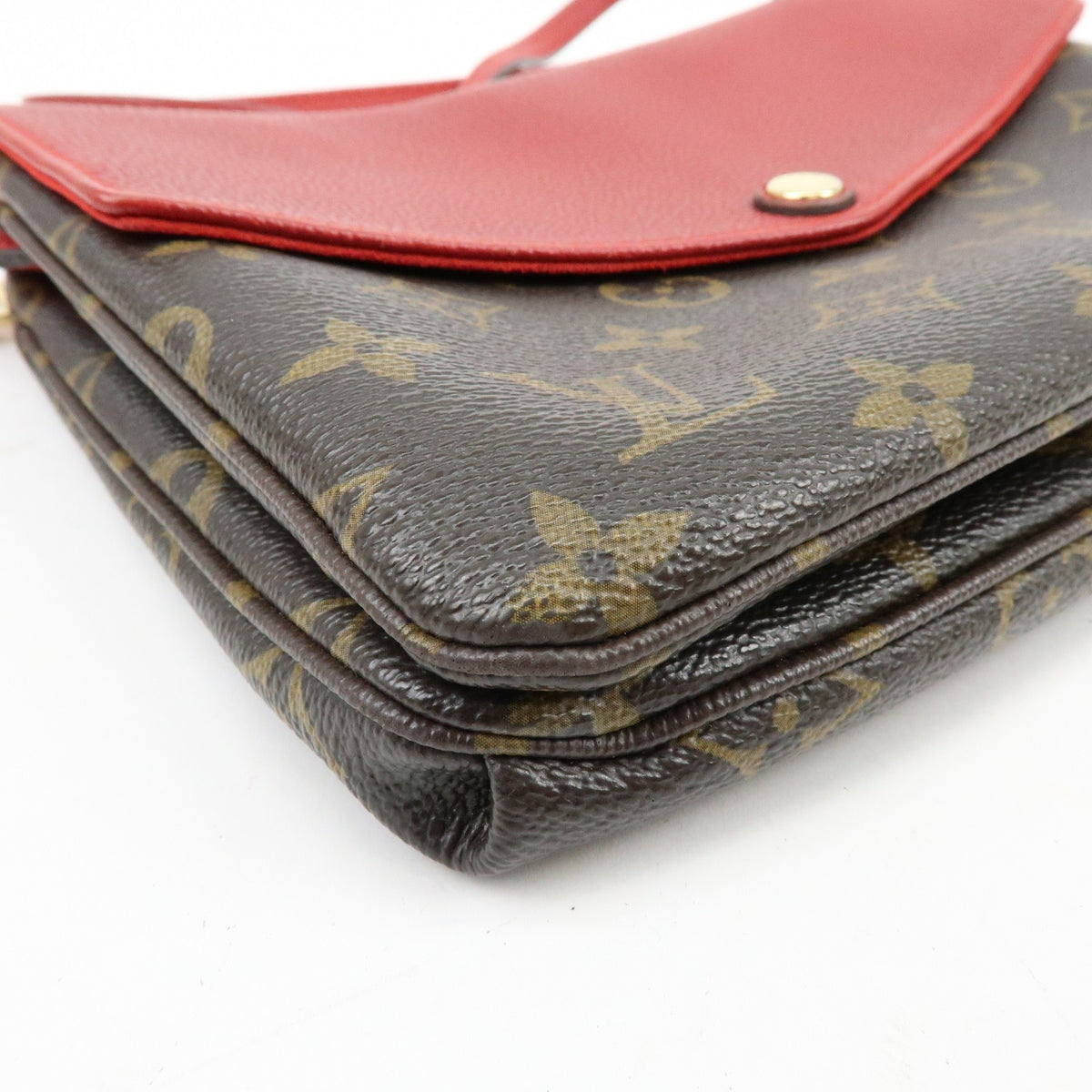 Louis Vuitton Twice Monogram Canvas And Leather Brown Canvas Handbag (Pre-Owned)