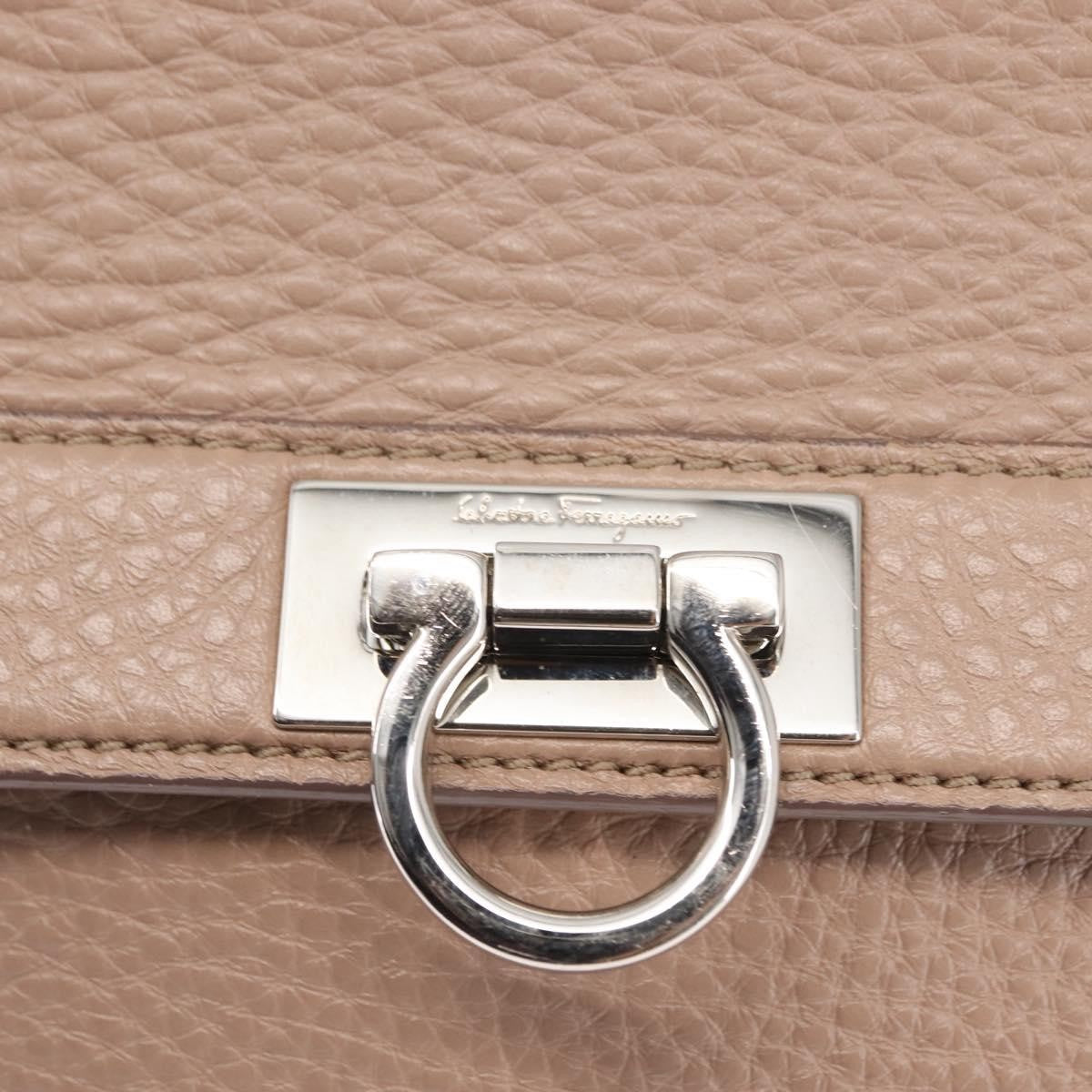 Salvatore Ferragamo Sofia Satchel Grainy Leather Beige Leather Handbag (Pre-Owned)