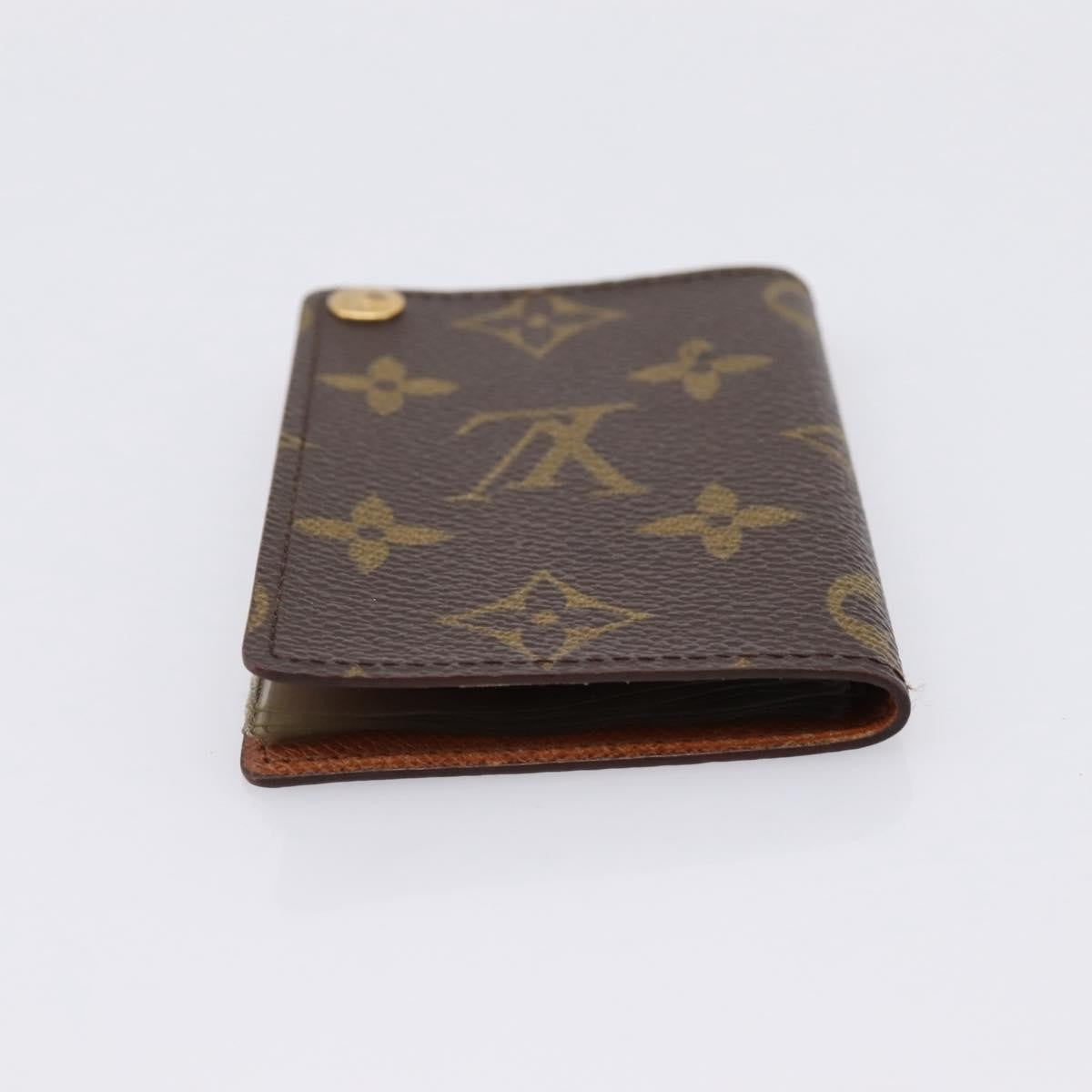Louis Vuitton Porte Cartes Pression Card Case Monogram Canvas Brown Canvas Card Holders Accessory (Pre-Owned)