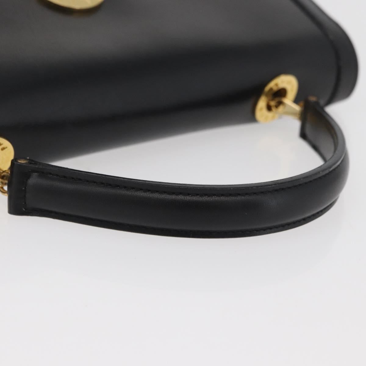 Celine Top Handle Leather Black Leather Handbag (Pre-Owned)