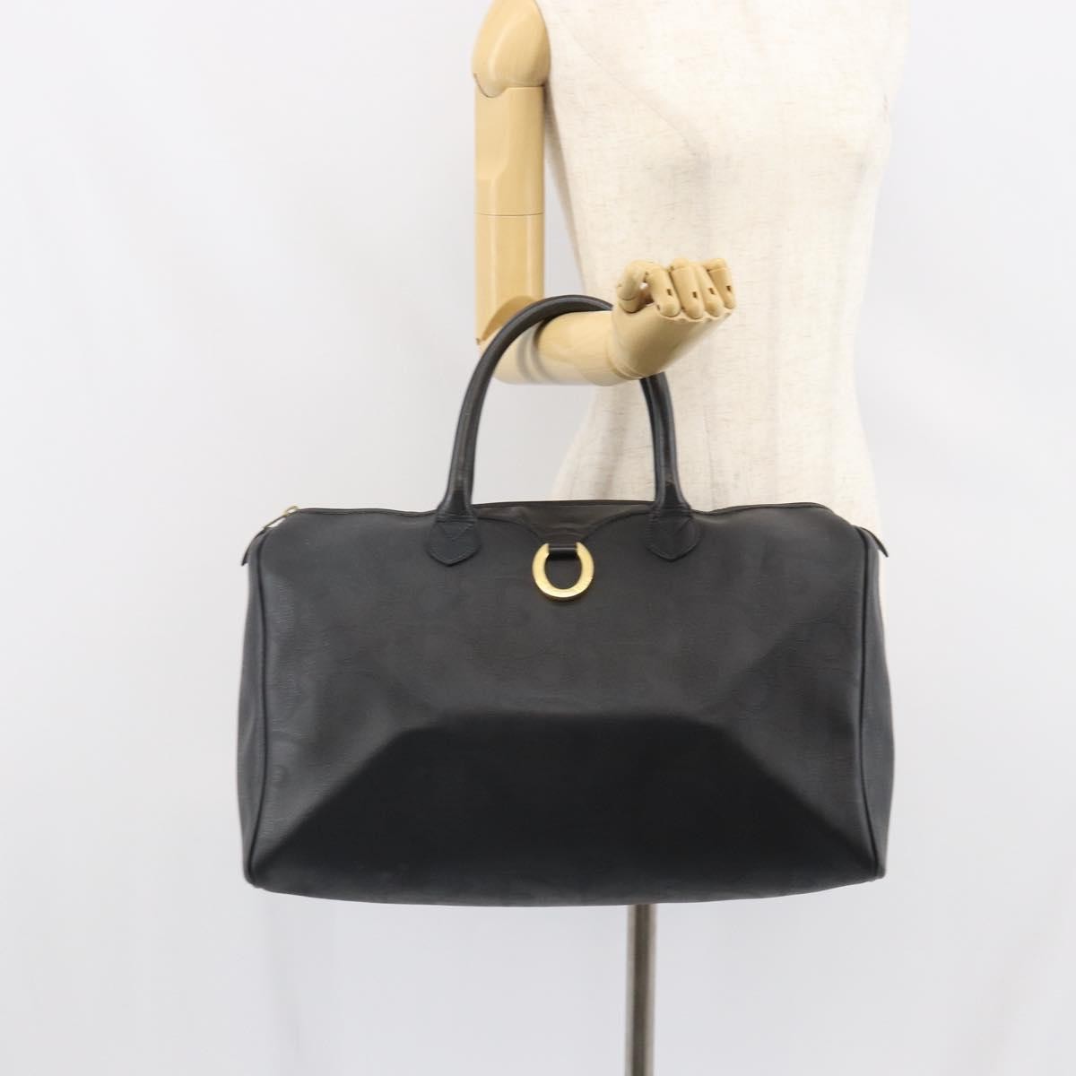 Christian Dior Vintage Trotter Boston Canvas Black Canvas Travel Bag Bag (Pre-Owned)