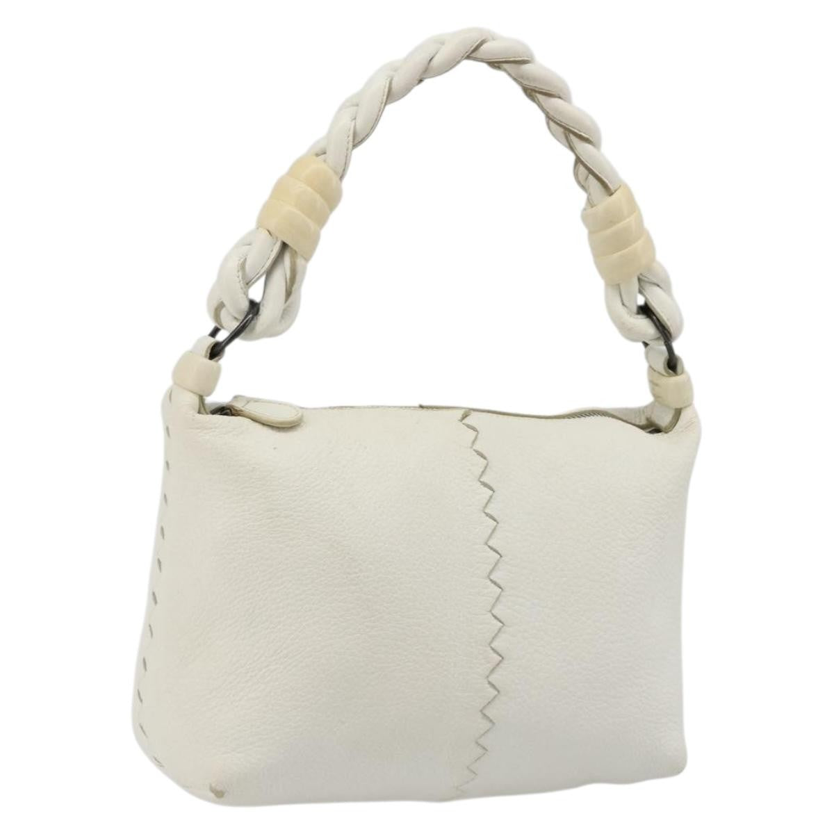 Bottega Veneta Vintage Leather White Leather Handbag (Pre-Owned)