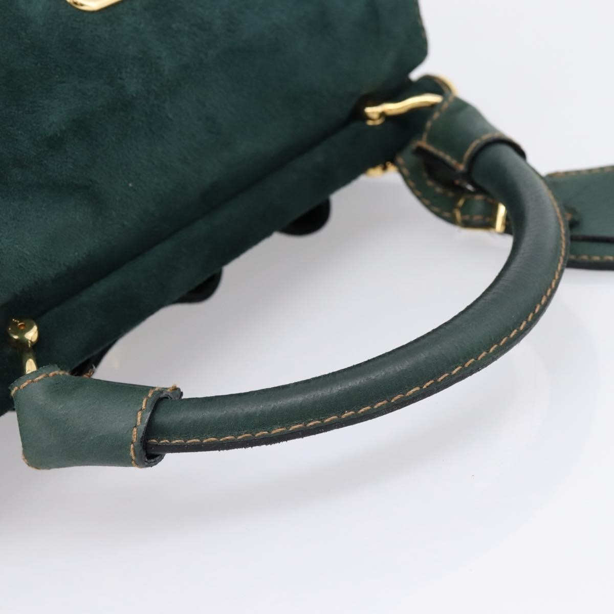 Fendi Handbag Suede Green Suede Handbag (Pre-Owned)
