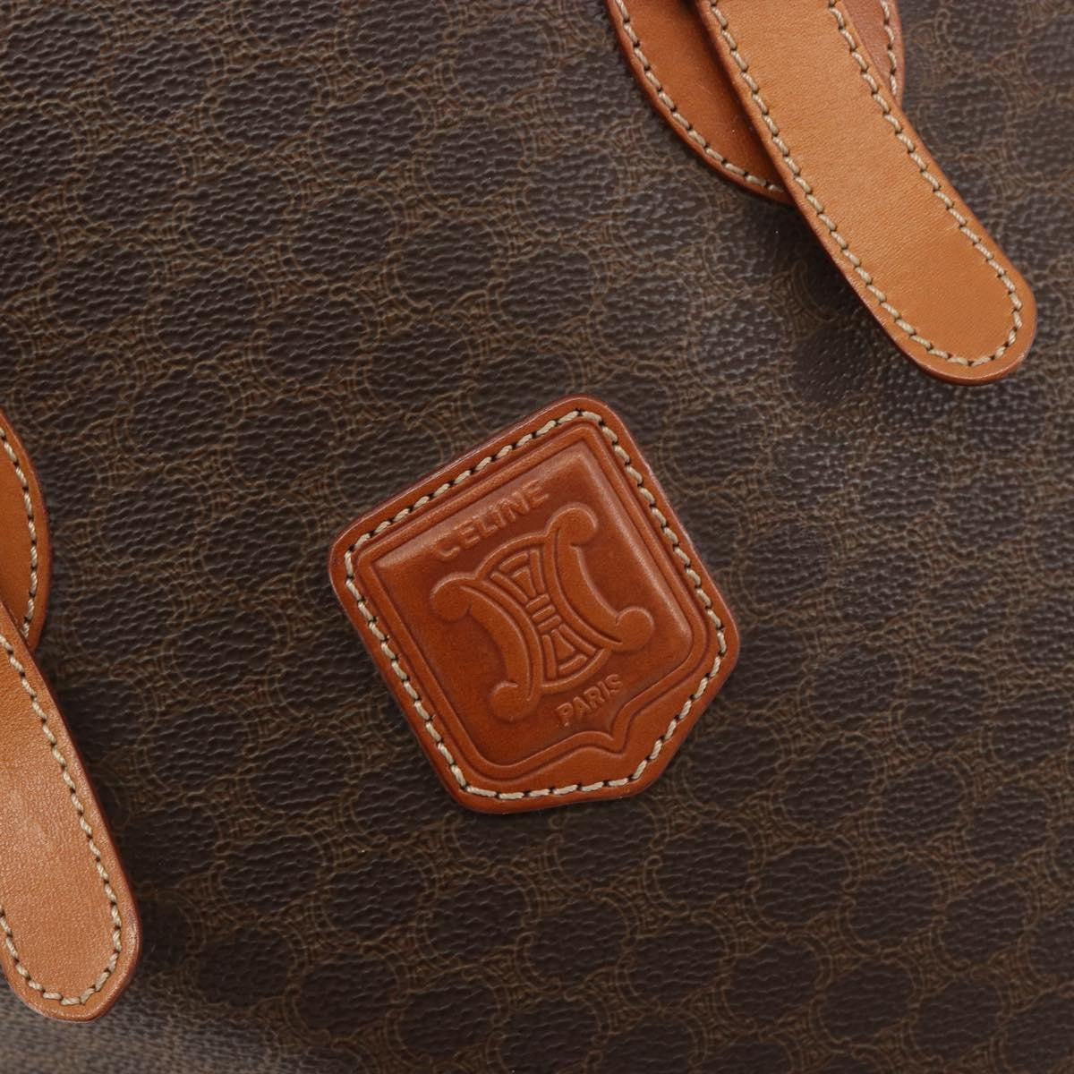 Celine Vintage Macadam Canvas Brown Canvas Tote Bag Bag (Pre-Owned)