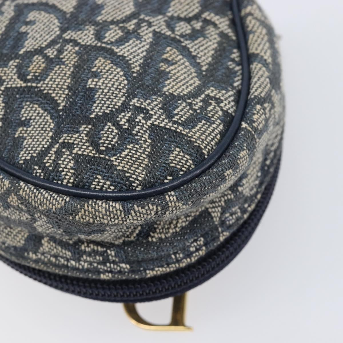 Christian Dior Saddle Zip Diorissimo Canvas Navy Canvas Clutche & Pouche Bag (Pre-Owned)