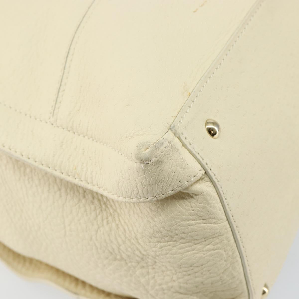 Salvatore Ferragamo Gancini Leather Beige Leather Shoulder Bag Bag (Pre-Owned)