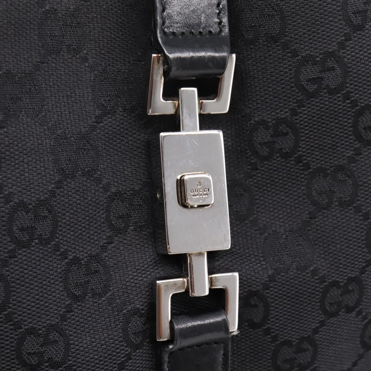 Gucci Jackie O Hobo Gg Canvas With Leather Black Canvas Shoulder Bag Bag (Pre-Owned)