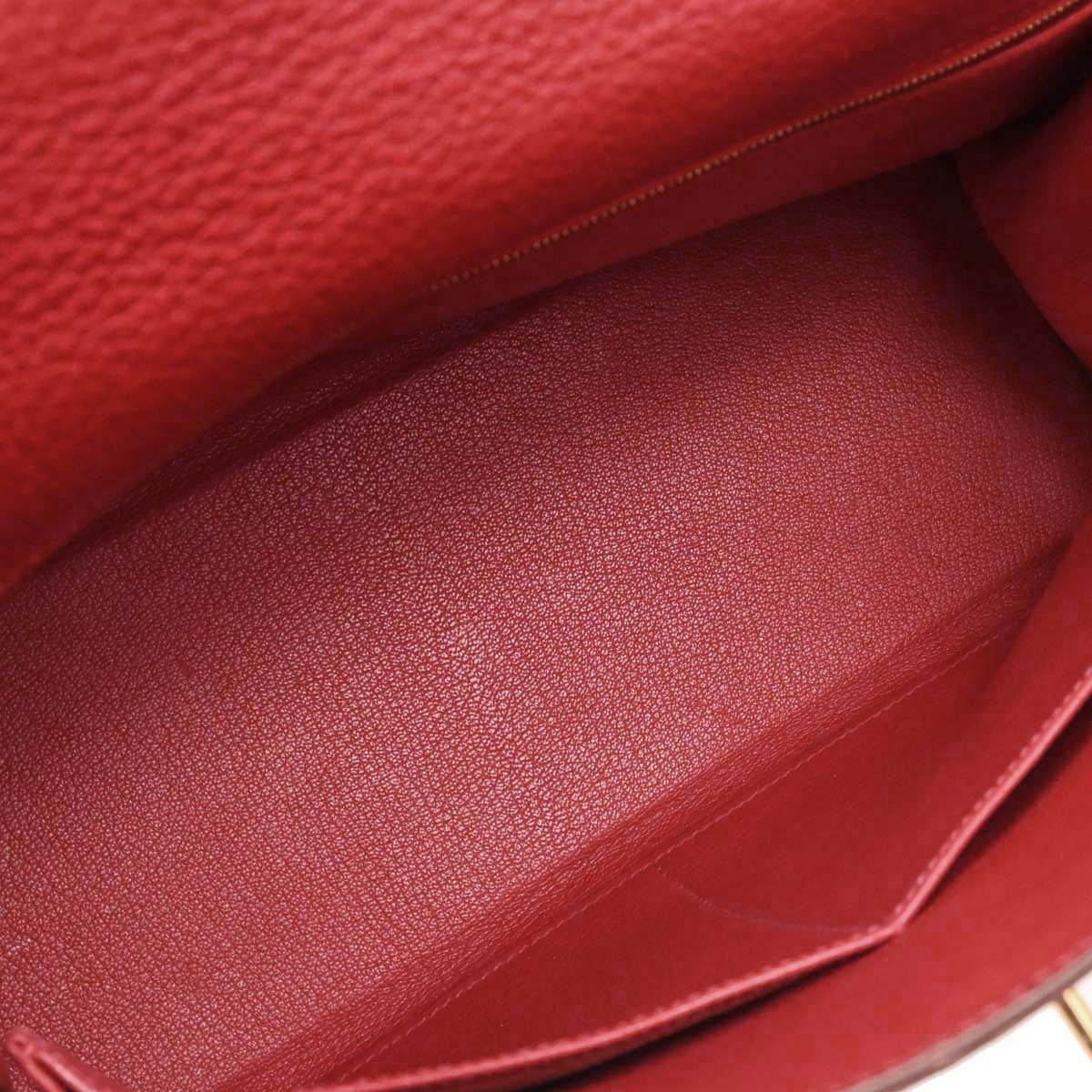 Hermes Kelly Red Togo With Gold Hardware Red Leather Handbag (Pre-Owned)