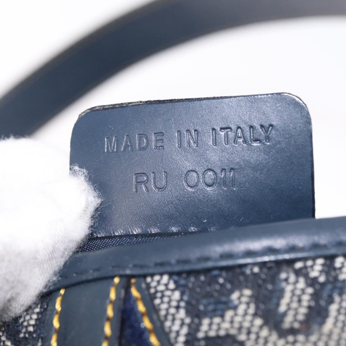 Christian Dior Vintage Double Saddle Diorissimo Canvas Navy Canvas Handbag (Pre-Owned)