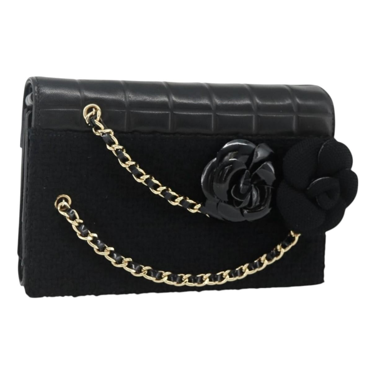 Chanel Flap Clutch Leather Black Leather Clutche & Pouche Bag (Pre-Owned)