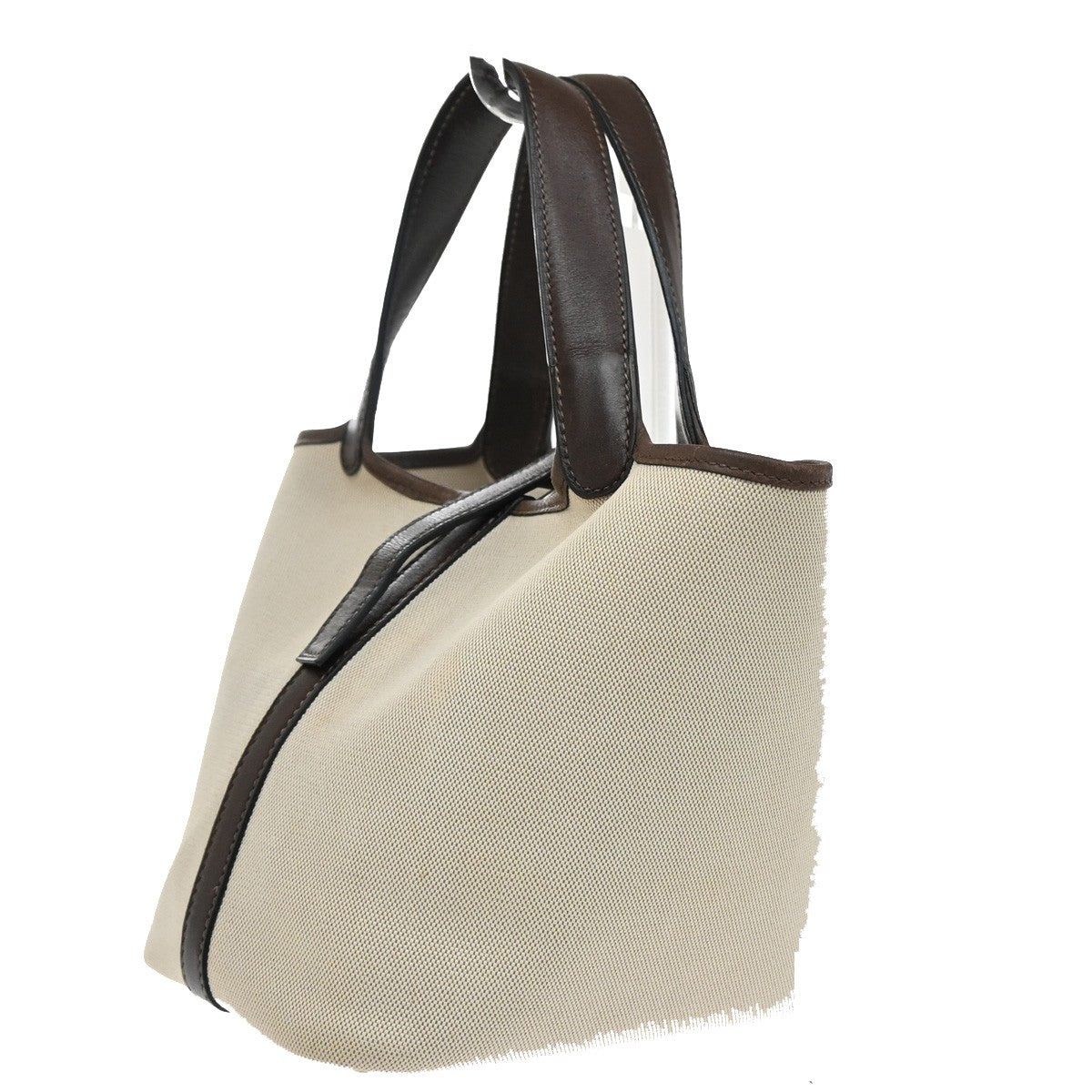 Hermes Picotin Toile And Leather Beige Canvas Bag (Pre-Owned)