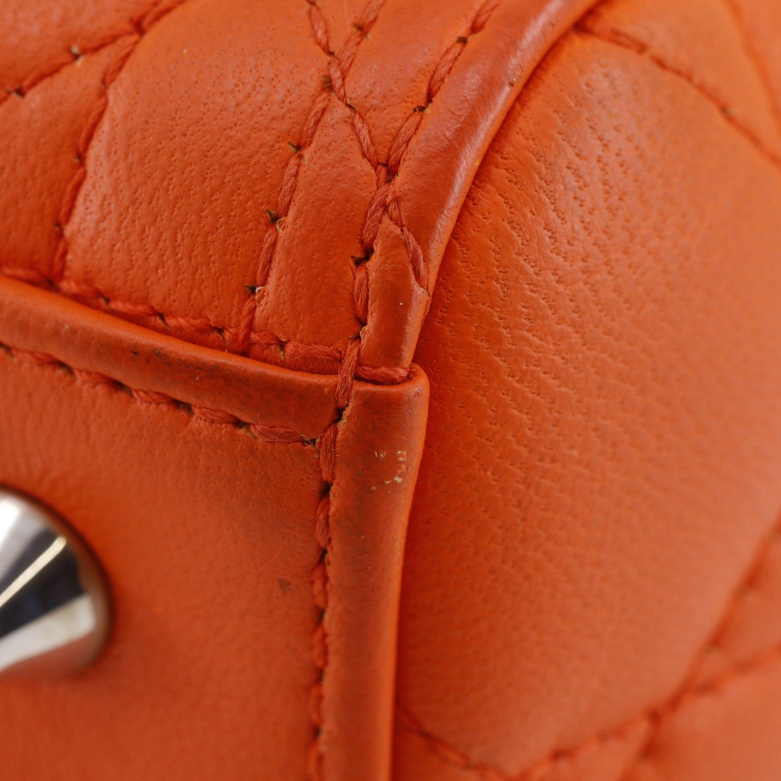 Christian Dior Lady Dior Cannage Orange Leather Handbag (Pre-Owned)
