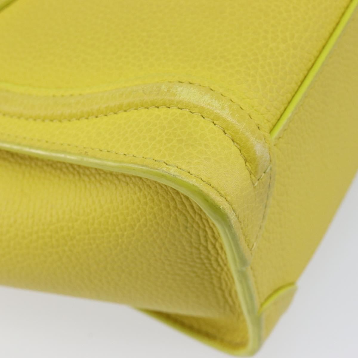 Celine Luggage Grainy Leather Yellow Leather Handbag (Pre-Owned)