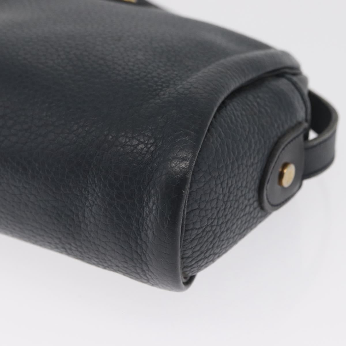 Christian Dior Vintage Cd Logo Leather Navy Leather Shoulder Bag Bag (Pre-Owned)