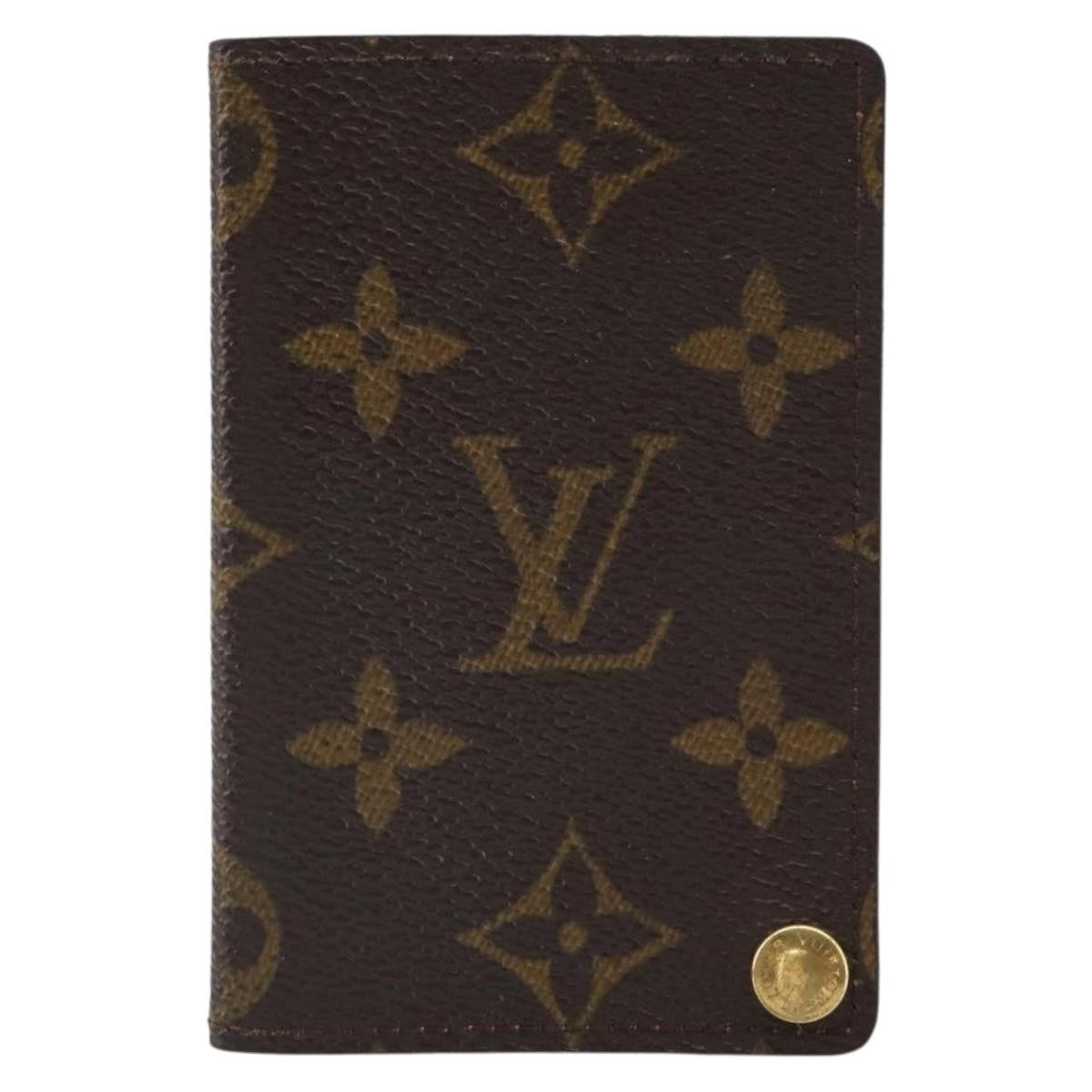 Louis Vuitton Porte Cartes Pression Card Case Monogram Canvas Brown Canvas Card Holders Accessory (Pre-Owned)