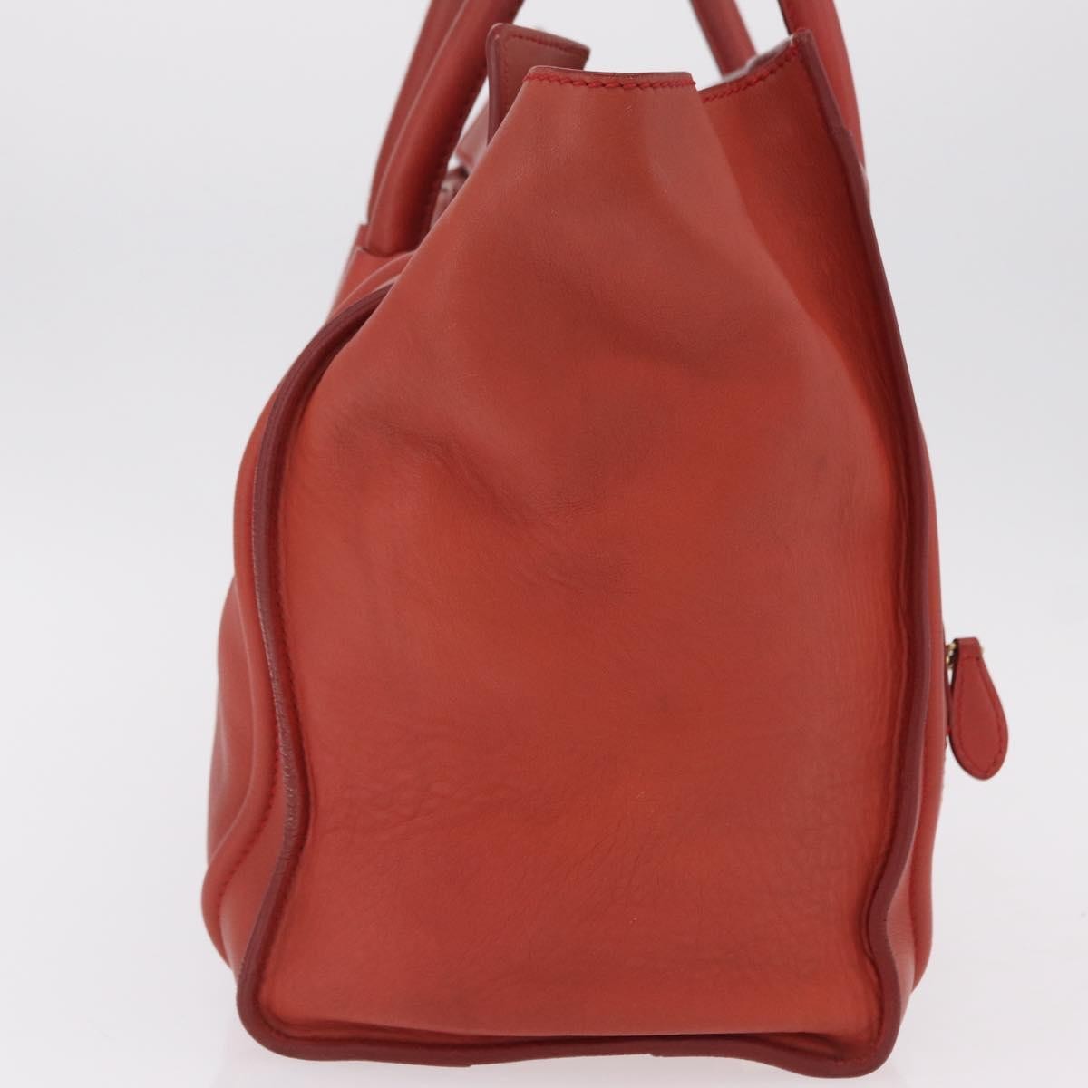 Celine Luggage Suede Red Leather Handbag (Pre-Owned)