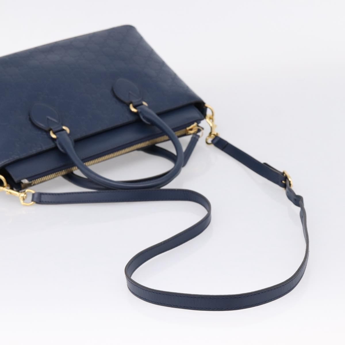 Gucci Linea A Convertible Guccissima Leather Navy Leather Tote Bag Bag (Pre-Owned)