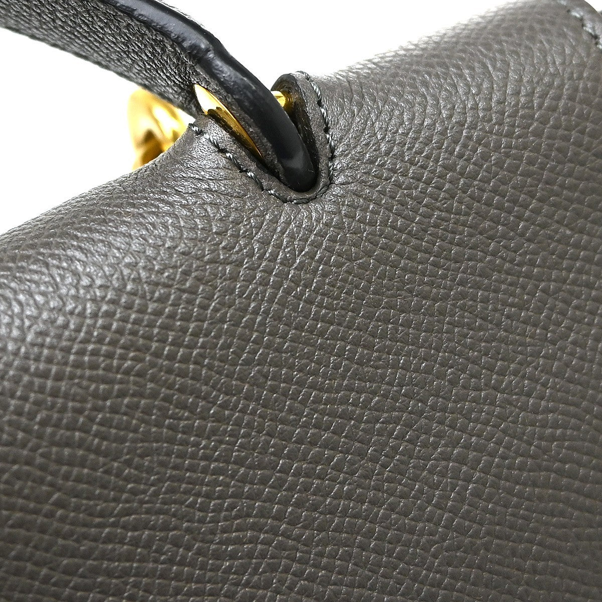 Celine Belt Leather Gray Leather Handbag (Pre-Owned)