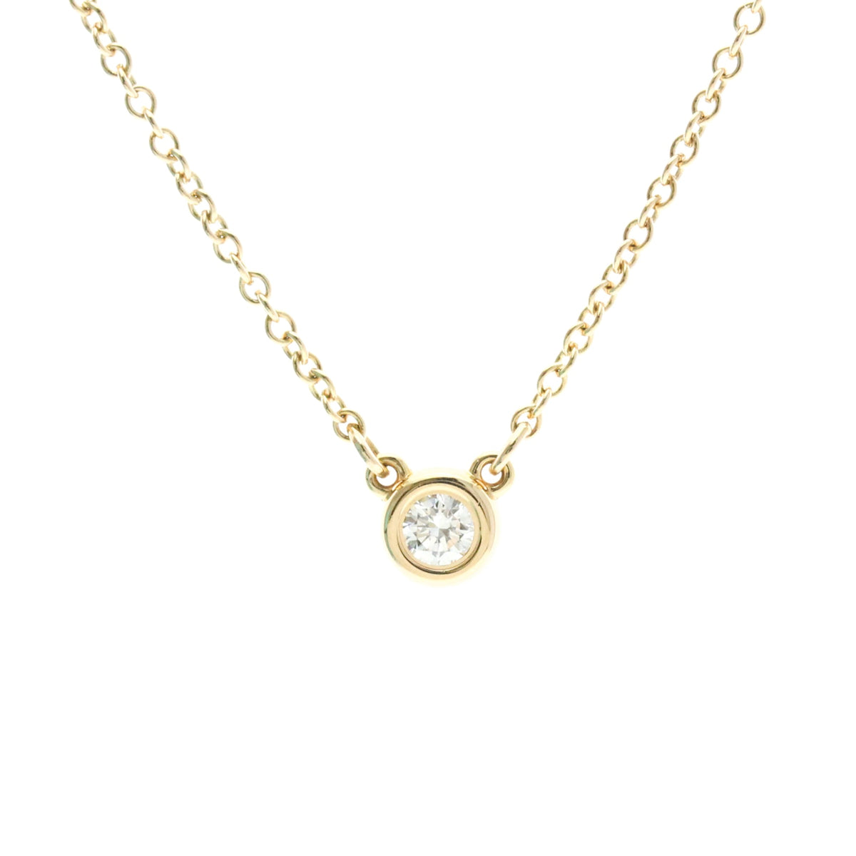 Tiffany & Co. Elsa Peretti Diamonds By The Yard Pendant 18K Rose Gold And Diamond Gold Pink_Gold Necklace Jewelry (Pre-Owned)