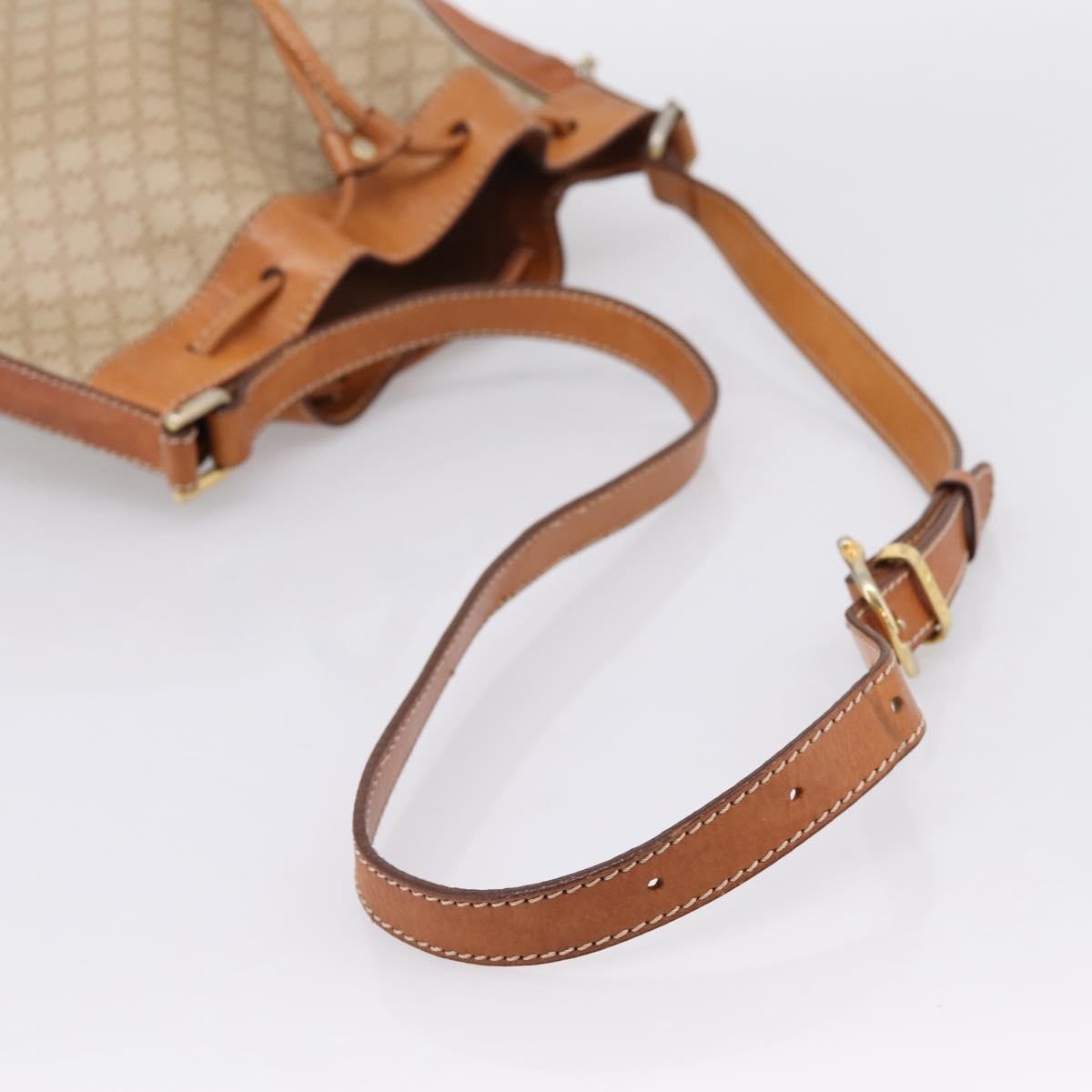 Celine Macadam Leather Beige Canvas Shoulder Bag Bag (Pre-Owned)