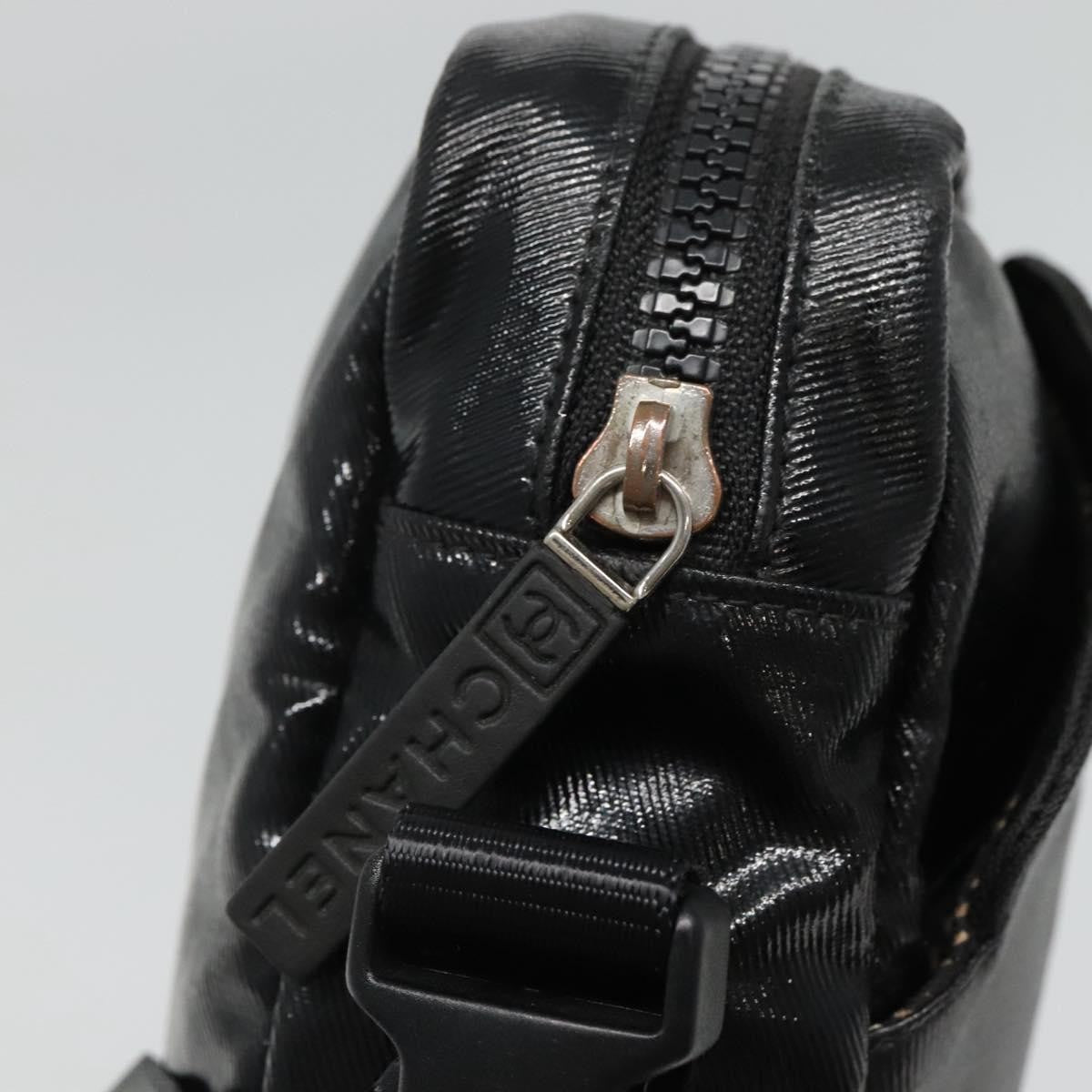 Chanel Sport Line Messenger Coated Canvas Black Canvas Shoulder Bag Bag (Pre-Owned)