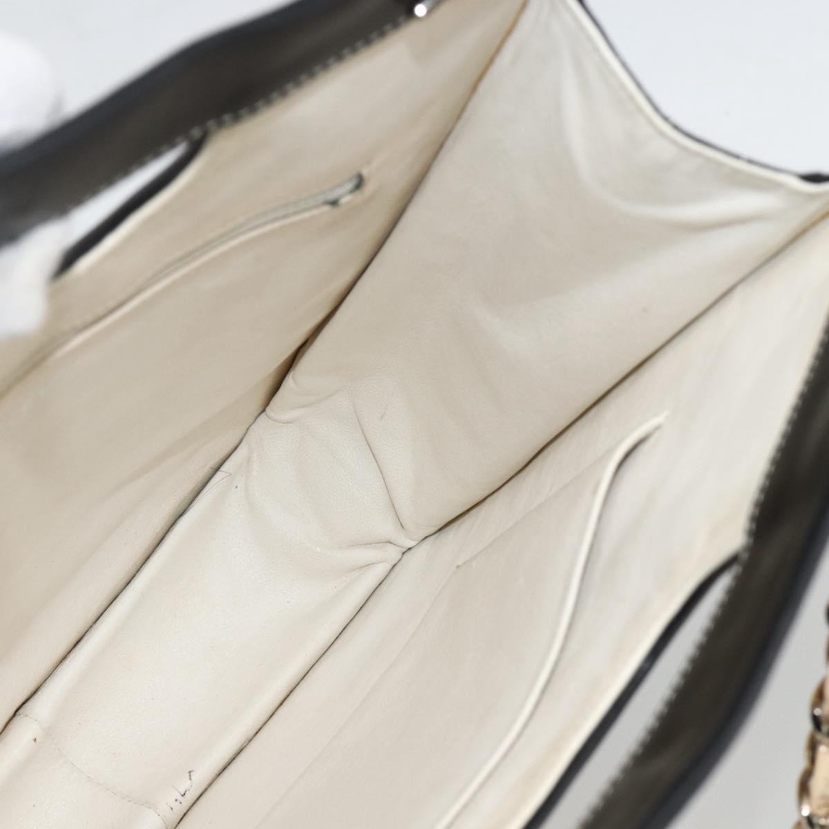 Chanel Chocolate Bar Shopping Tote Quilted Patent Beige Patent_Leather Shoulder Bag Bag (Pre-Owned)