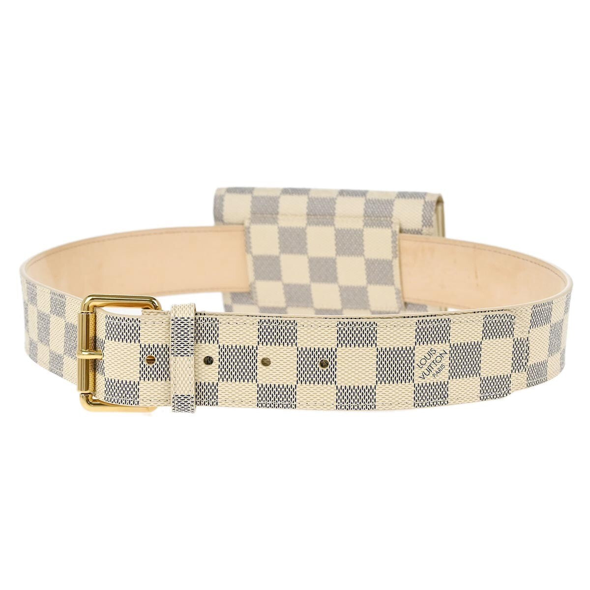 Louis Vuitton Solo Belt Damier Ebene White Canvas Shoulder Bag Bag (Pre-Owned)
