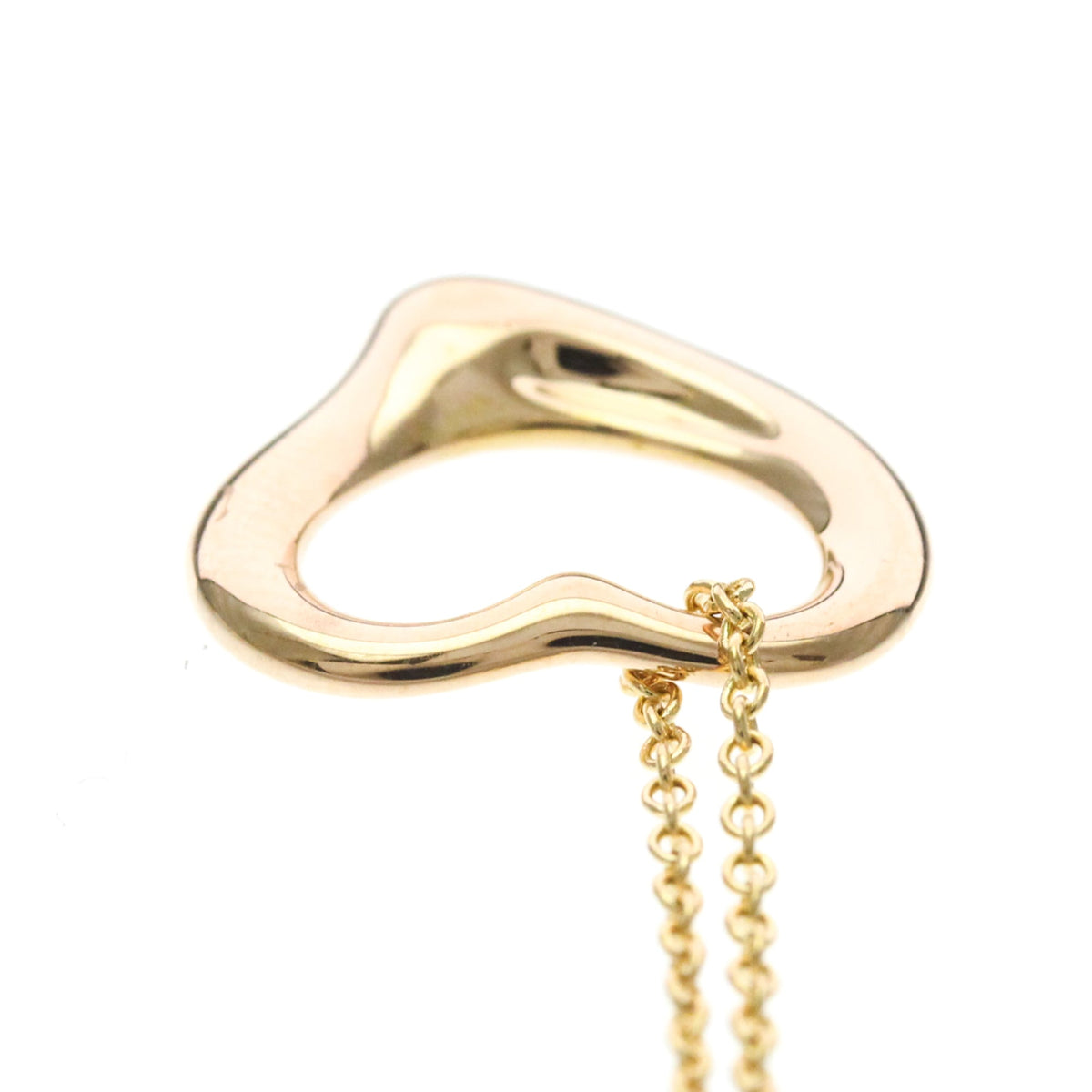 Tiffany & Co. Elsa Peretti Open Heart Pendant 18K Rose Gold Pink Pink_Gold Necklace Jewelry (Pre-Owned)