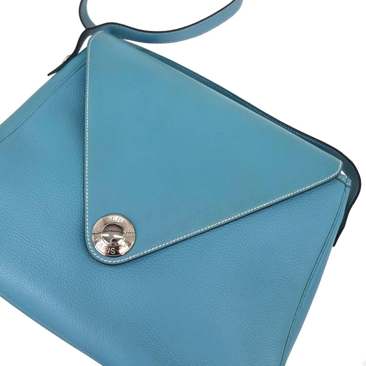 Hermes Christine Leather Blue Leather Handbag (Pre-Owned)
